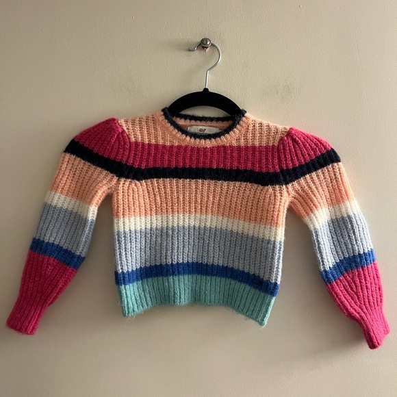 Vineyard Vines Girls Knit Striped Puff Sleeve Sweater (Size 2T) - Picture 9 of 9